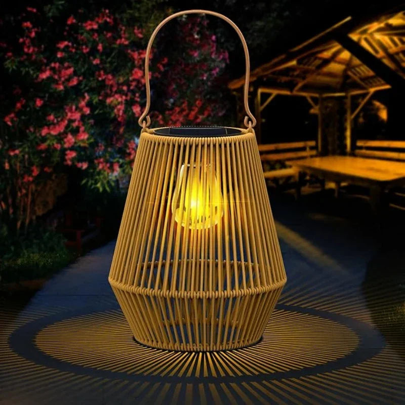 Lampe solaire d'extérieur style vintage, LED blanc chaud