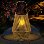Lampe solaire d'extérieur style vintage, LED blanc chaud