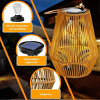 Lampe solaire d'extérieur style vintage, LED blanc chaud