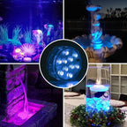 Lampe LED immergeable IP68 avec télécommande, 16 couleurs