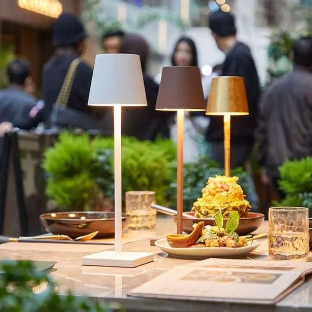 Lampe de table sans fil rechargeable en métal, style scandinave