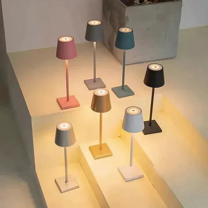Lampe de table sans fil rechargeable en métal, style scandinave