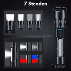 Lampe torche 5000 lumens rechargeable USB, étanche, avec zoom