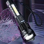 Lampe torche 5000 lumens rechargeable USB, étanche, avec zoom