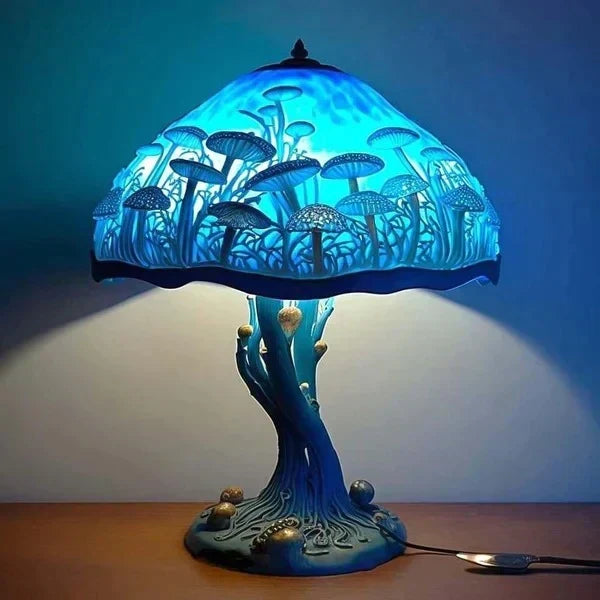 Lampe vitrail en verre coloré, huit motifs inspirés de la nature