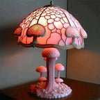 Lampe vitrail en verre coloré, huit motifs inspirés de la nature