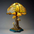 Lampe vitrail en verre coloré, huit motifs inspirés de la nature