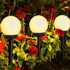 Lampe solaire de jardin LED, lumière blanche ou chaude
