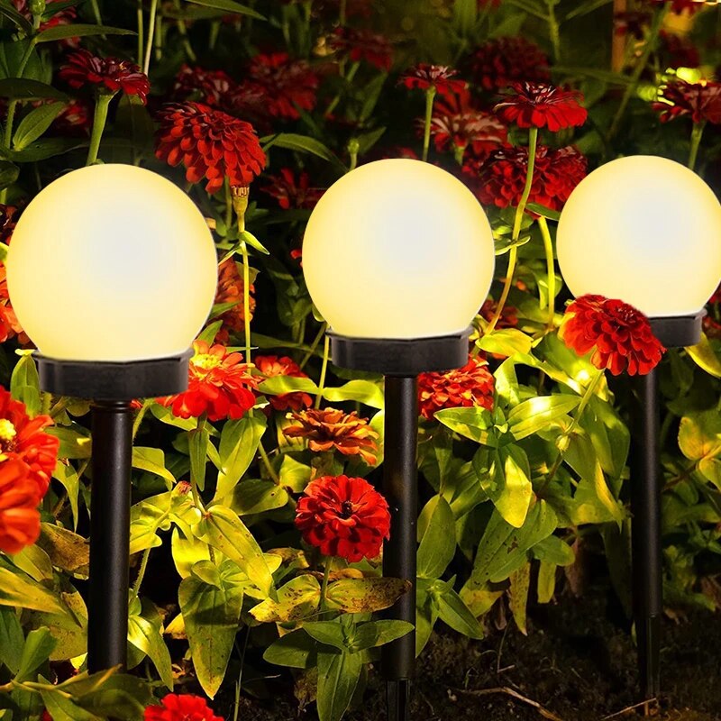 Lampe solaire de jardin LED, lumière blanche ou chaude