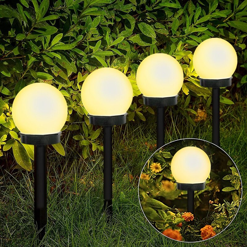Lampe solaire de jardin LED, lumière blanche ou chaude