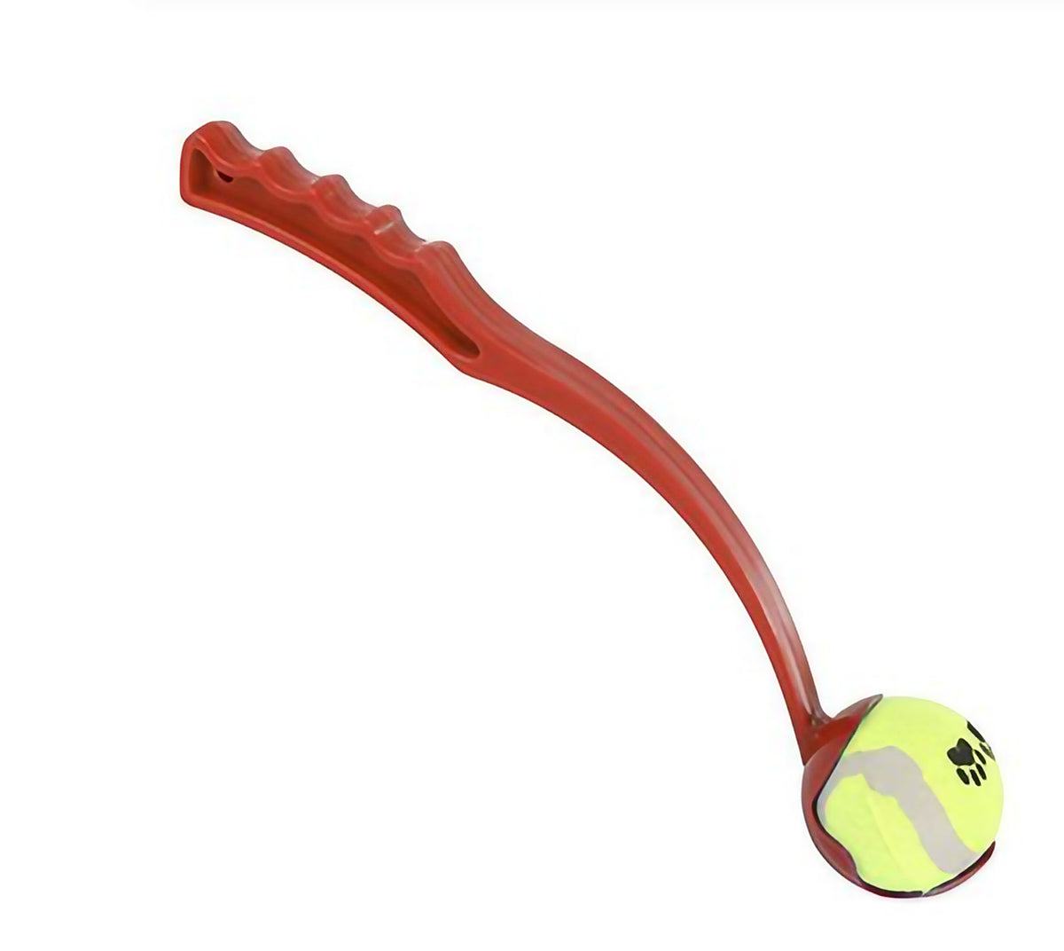 Lance-balle pour chien de 38 cm, ramasse la balle sans se baisser, rouge