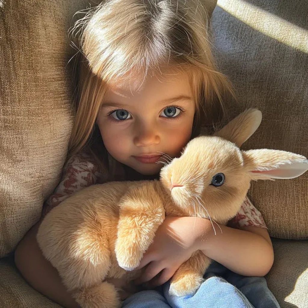 Lapin en peluche interactif pour enfant, saute et bouge les oreilles