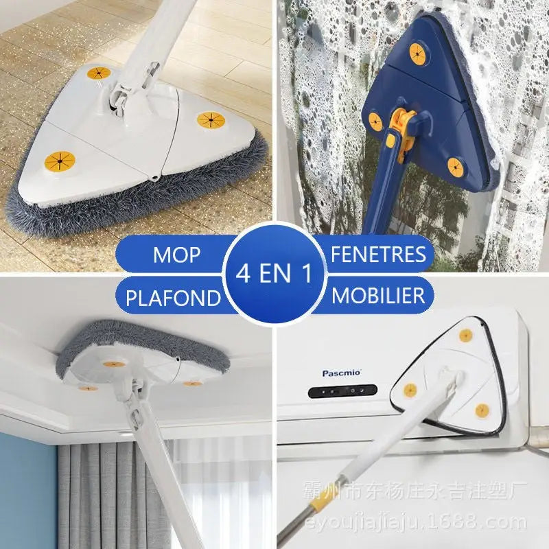 Balai serpillière rotatif à essorage, 6 serpillières fournies