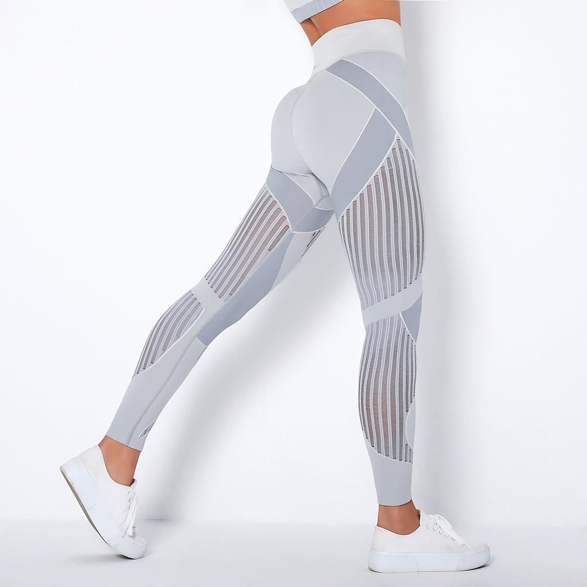 Legging gainant femme, sport et ville, sept coloris, gris clair