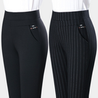 Legging femme coupe ajustée, noir uni ou rayé, du M au 4XL