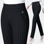 Legging femme coupe ajustée, noir uni ou rayé, du M au 4XL