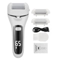 Râpe électrique pour les pieds, 3 têtes, 2 vitesses, rechargeable, blanc