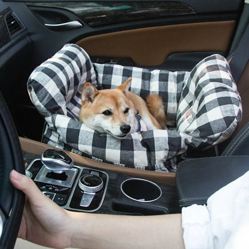 Lit de voiture pour chien rembourré, attache à la ceinture