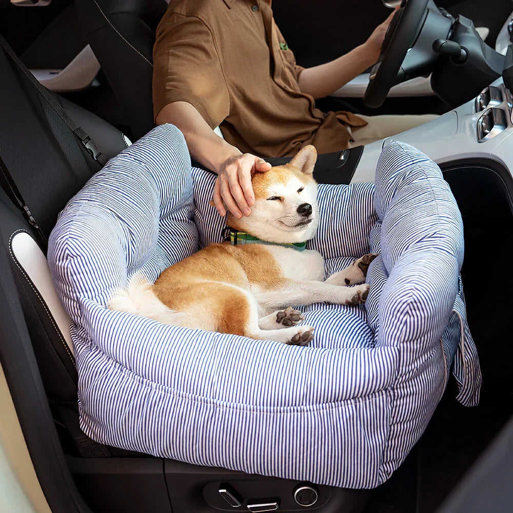 Lit de voiture pour chien rembourré, attache à la ceinture