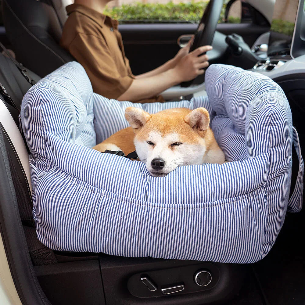 Lit de voiture pour chien rembourré, attache à la ceinture