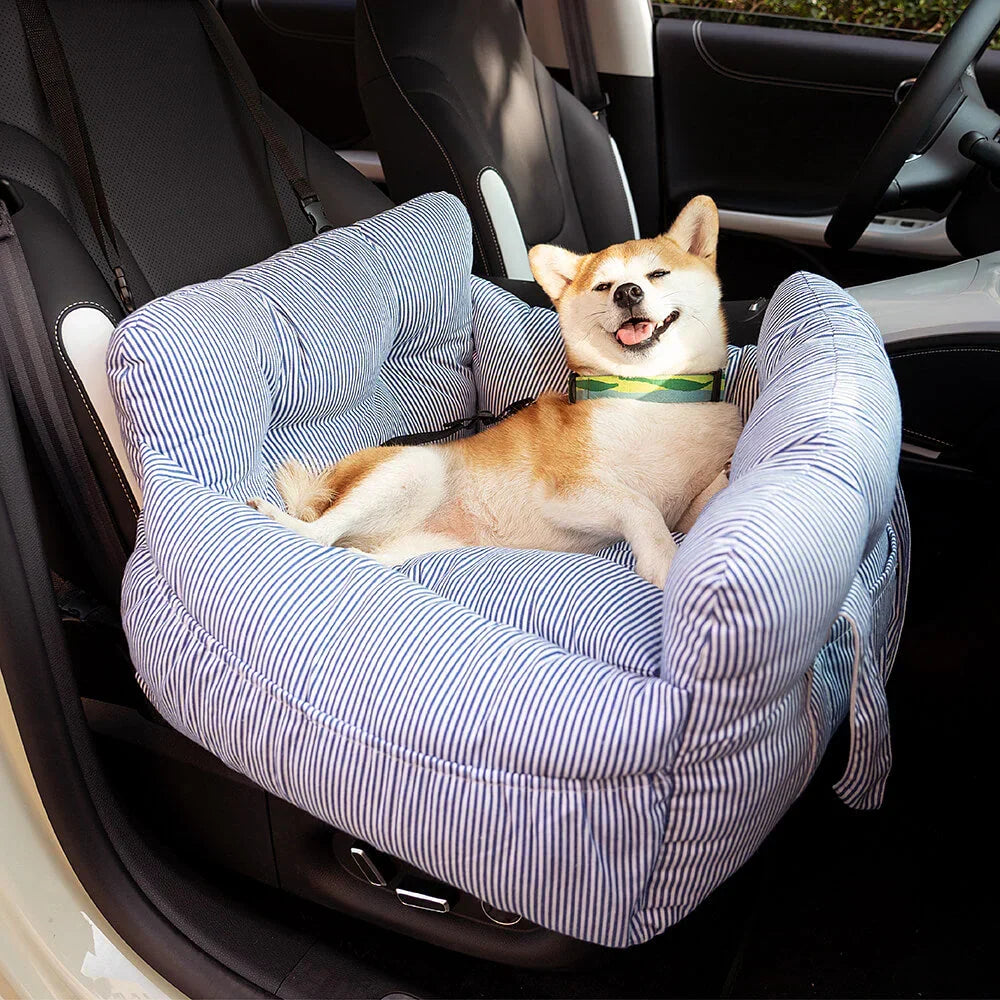 Lit de voiture pour chien rembourré, attache à la ceinture