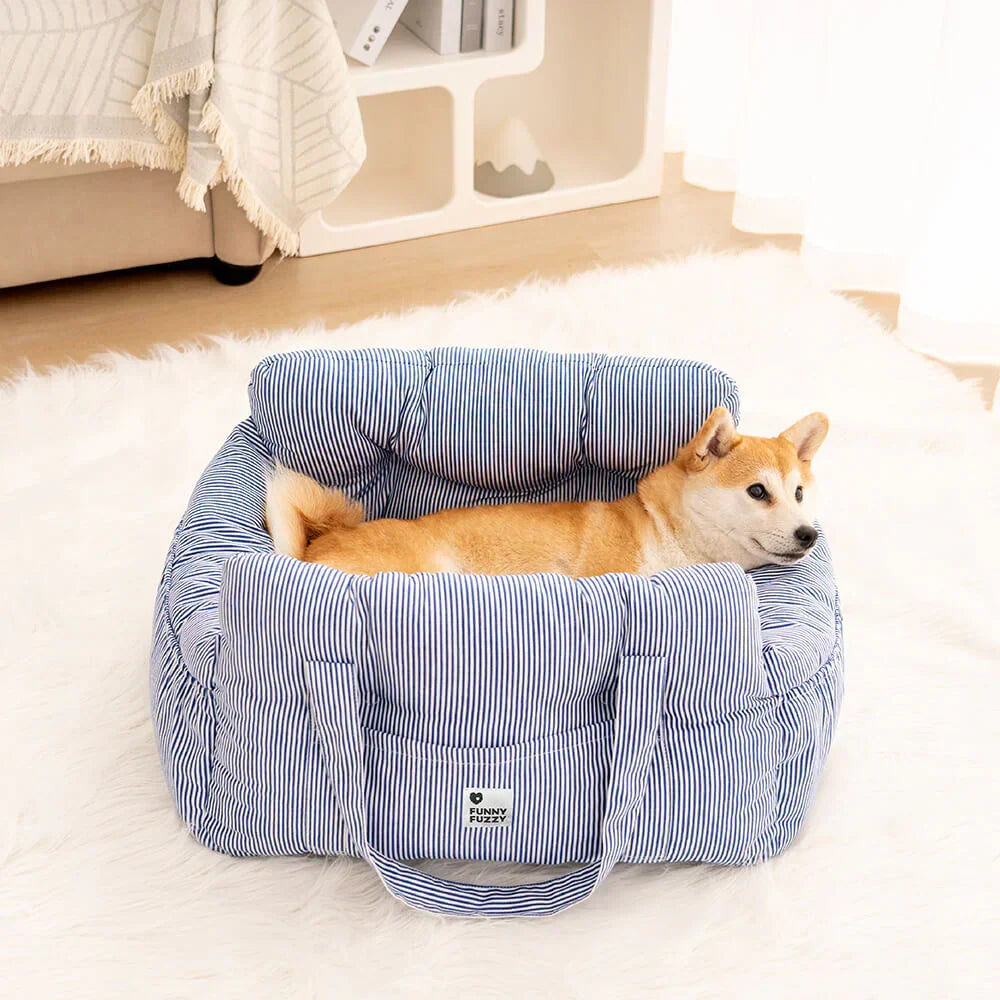 Lit de voiture pour chien rembourré, attache à la ceinture