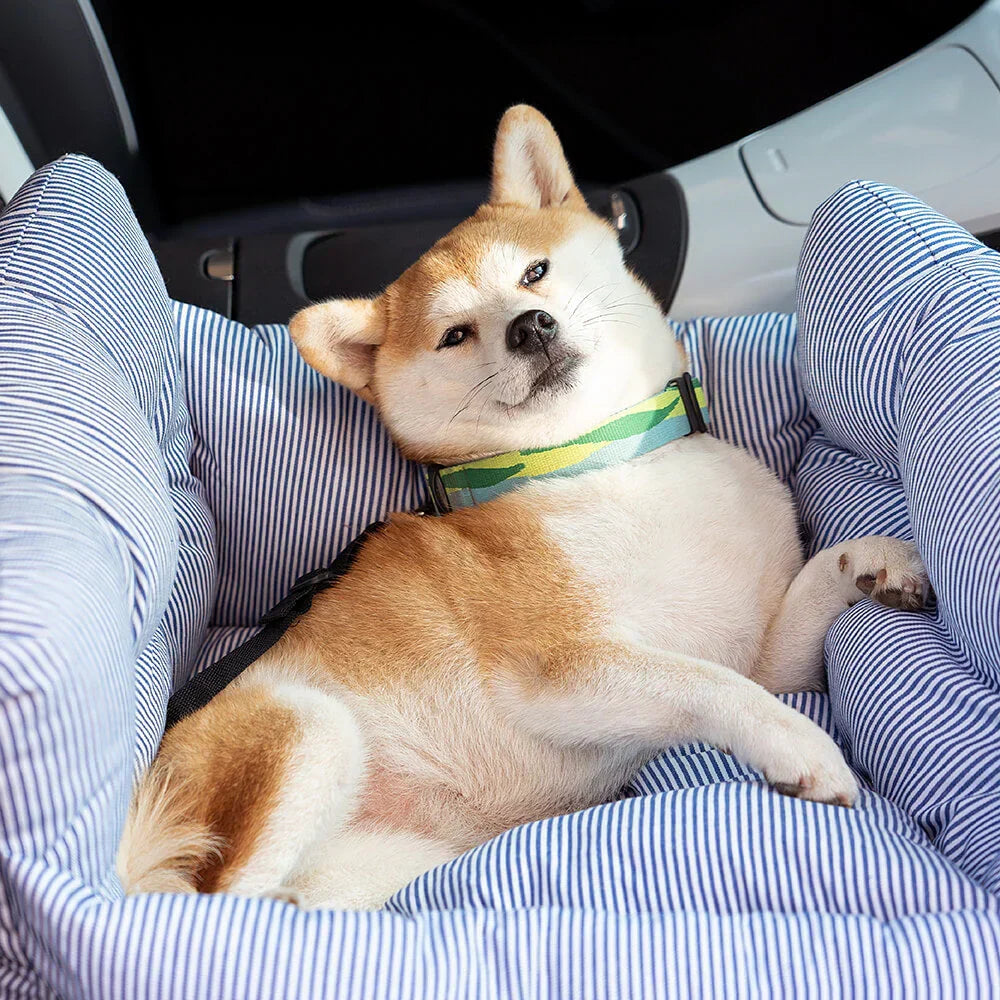 Lit de voiture pour chien rembourré, attache à la ceinture