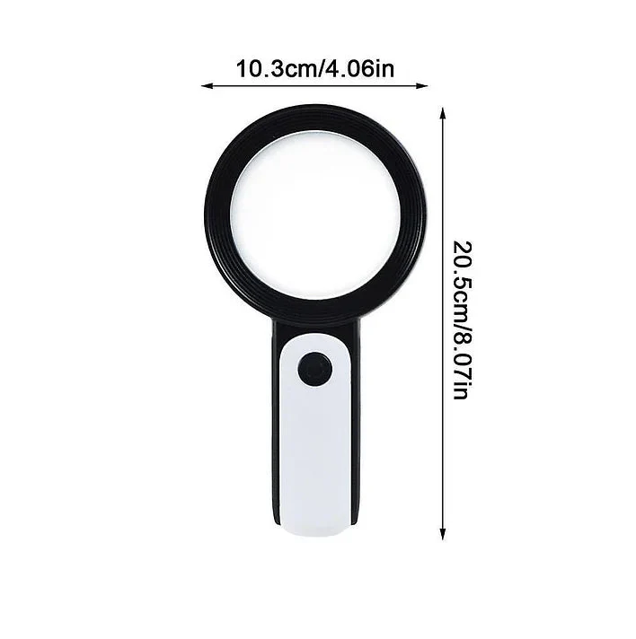 Loupe à main grossissement 30x avec éclairage LED, à piles