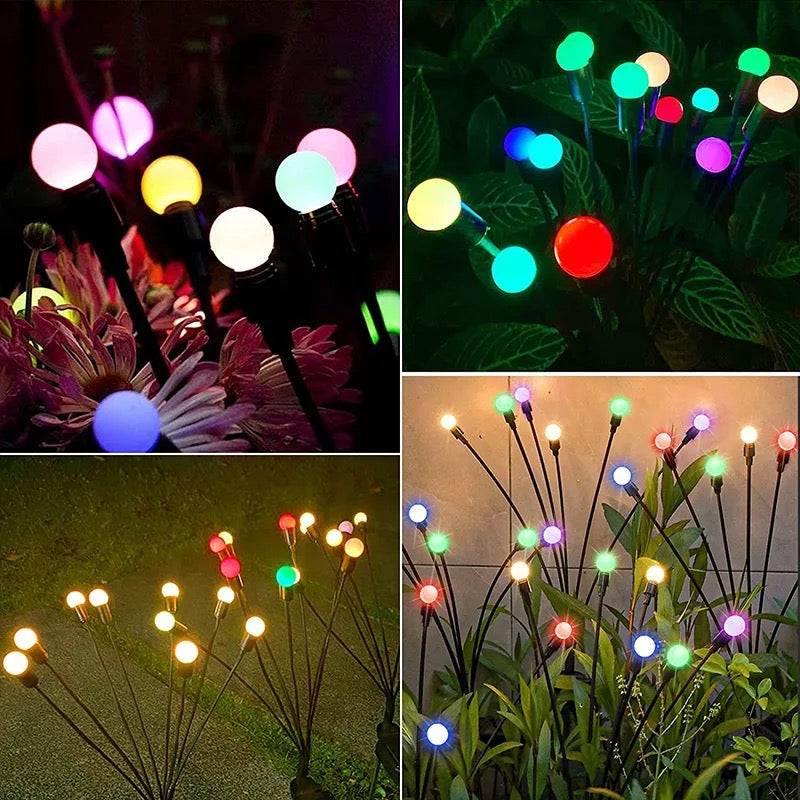 Lucioles solaires pour jardin, lot de 8, blanc chaud ou couleurs