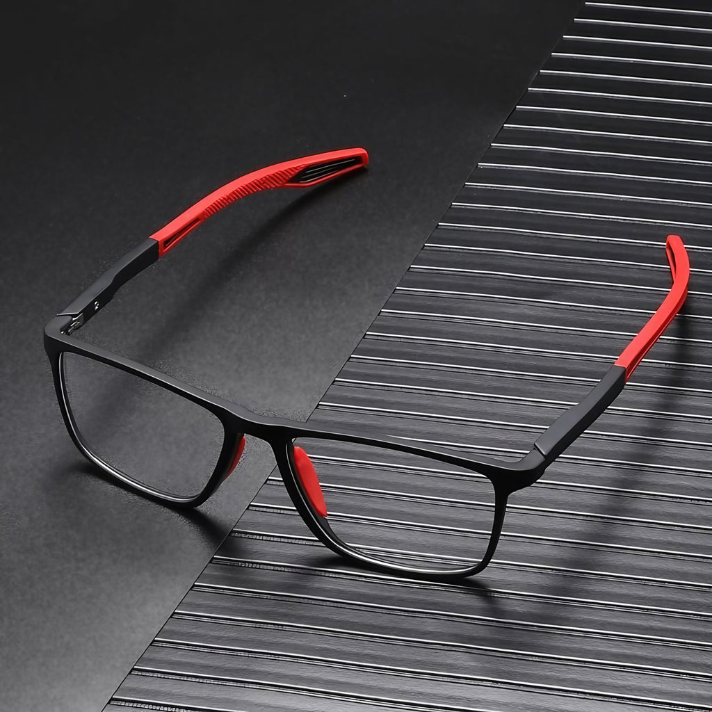 Lunettes de lecture multifocales légères, verres anti-rayures, rouge