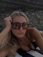 Lunettes de soleil femme style aviateur, monture ovale