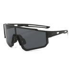 Lunettes de vélo en polycarbonate, verres antireflet, 30 g, noir et gris