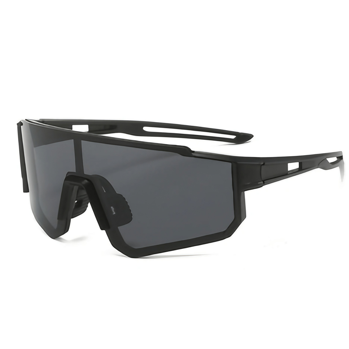 Lunettes de vélo en polycarbonate, verres antireflet, 30 g, noir et gris