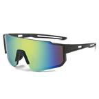 Lunettes de vélo en polycarbonate, verres antireflet, 30 g, rouge et argenté