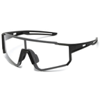 Lunettes de vélo en polycarbonate, verres antireflet, 30 g, monture noire, verres miroir blancs