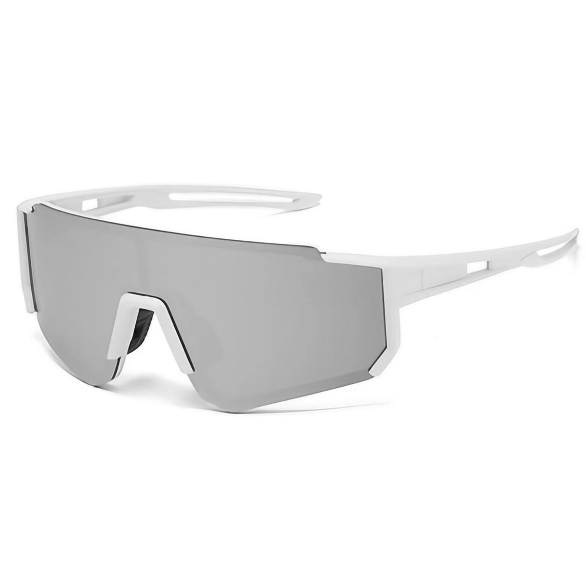 Lunettes de vélo en polycarbonate, verres antireflet, 30 g, verres miroir blancs