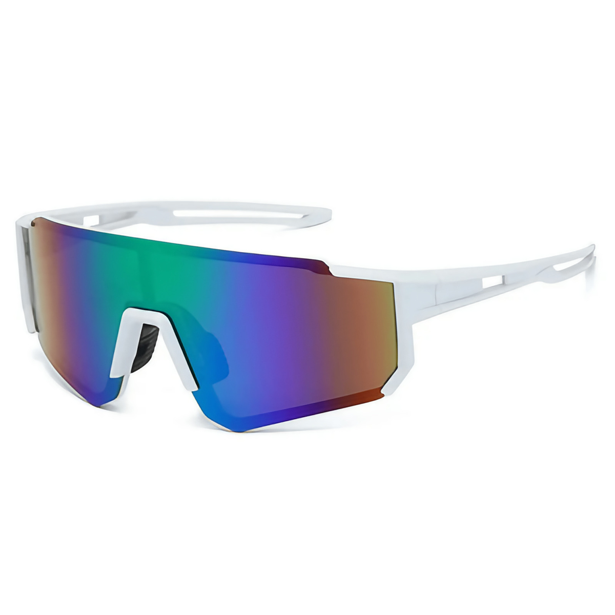 Lunettes de vélo en polycarbonate, verres antireflet, 30 g, verres miroir verts