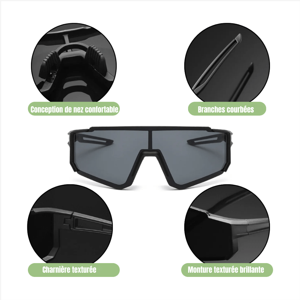 Lunettes de vélo en polycarbonate, verres antireflet, 30 g