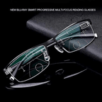 Lunettes multifocales mixtes, monture en métal, filtre lumière bleue