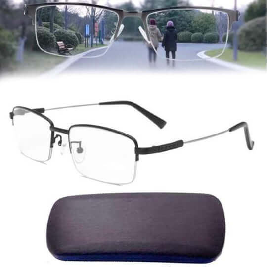 Lunettes multifocales mixtes, monture en métal, filtre lumière bleue