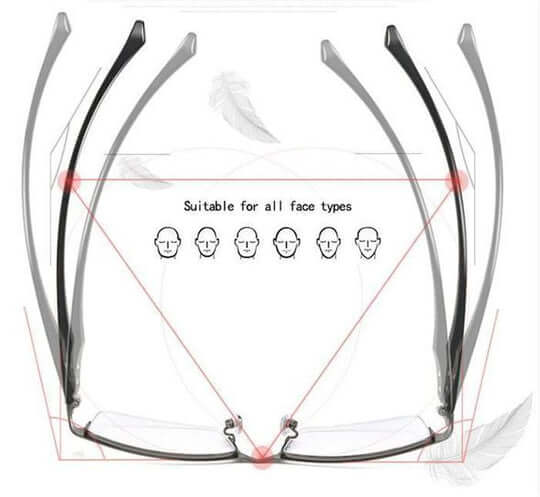 Lunettes multifocales mixtes, monture en métal, filtre lumière bleue