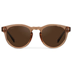 Lunettes de soleil rondes femme, verres polarisés, marron