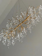 Lustre à branches en cristal et aluminium, de 6 à 14 lumières