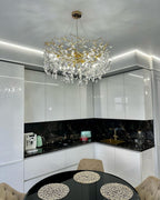 Lustre à branches en cristal et aluminium, de 6 à 14 lumières