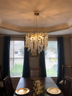 Lustre à branches en cristal et aluminium, de 6 à 14 lumières