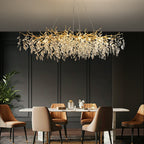 Lustre à branches en cristal et aluminium, de 6 à 14 lumières