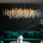 Lustre à branches en cristal et aluminium, de 6 à 14 lumières