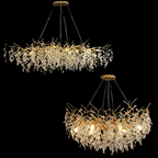 Lustre à branches en cristal et aluminium, de 6 à 14 lumières