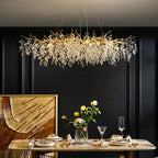 Lustre à branches en cristal et aluminium, de 6 à 14 lumières