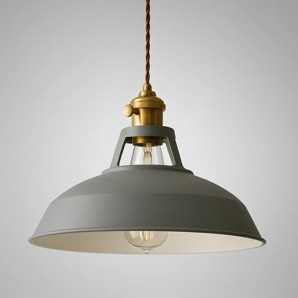 Suspension industrielle rétro en métal à chaîne réglable, sept coloris, gris